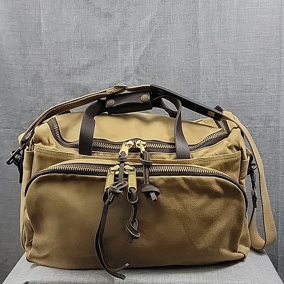 Filson Other - FILSON Sportsman 17' Utility Duffle Bag - Khaki Tan, Brown Leather Trim
